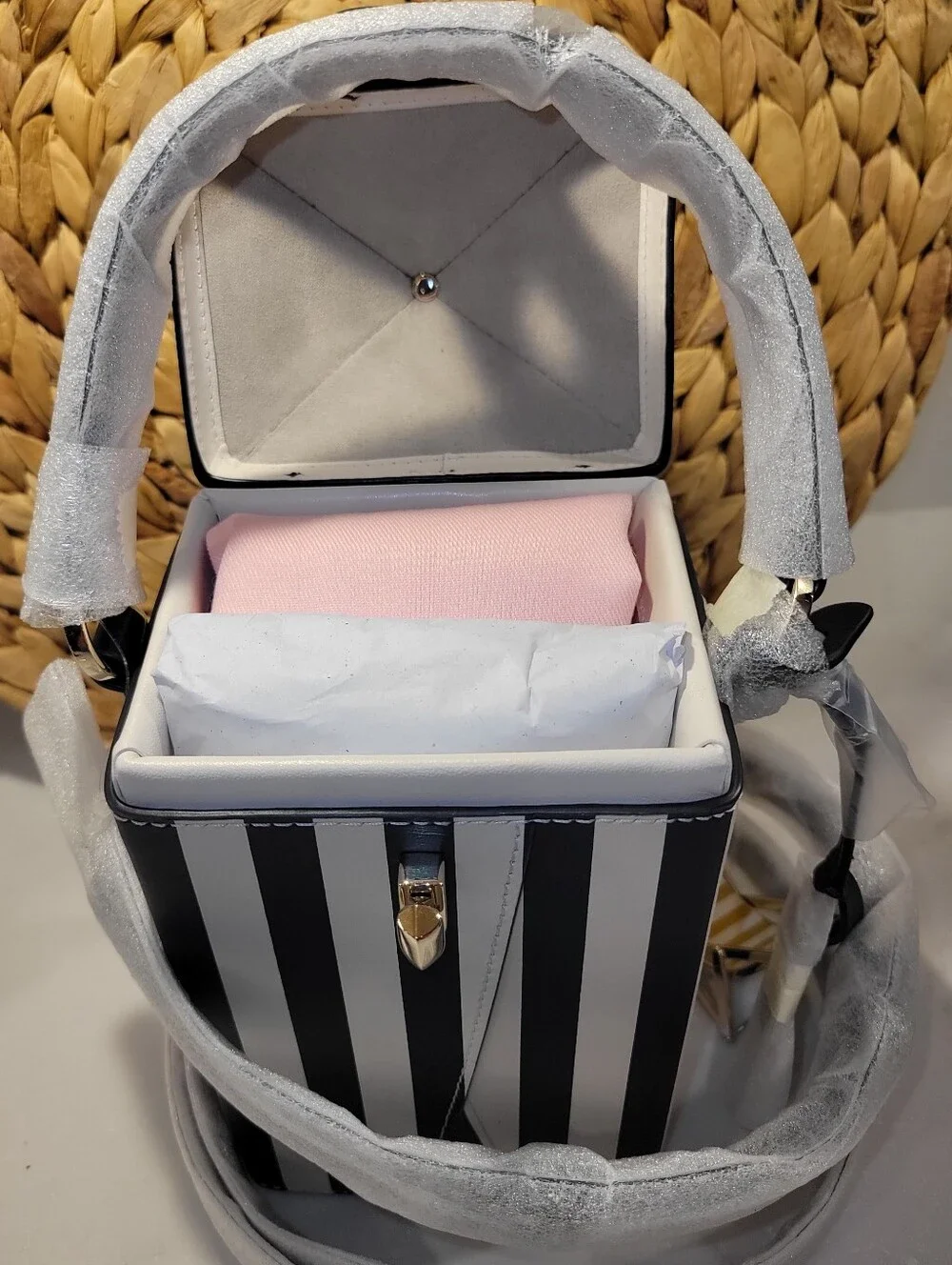 Kate Spade NY Sunkissed Striped 3D Tent Xbody + Embellished Wallet NWT